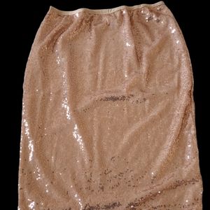 ROSE GOLD SEQUIN BODYCON SKIRT